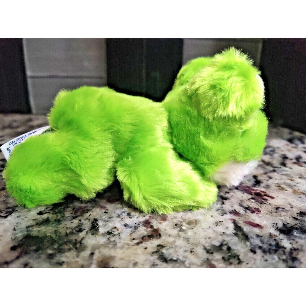 Aurora Frog Plush Dreamy Green Glassy‎ Eyes Cuddly Soft Beanie Rear  7 " - Picture 5 of 7